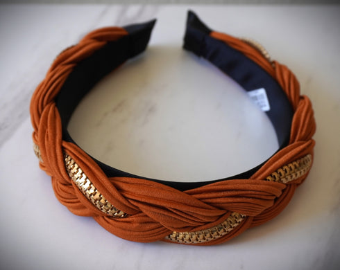 Women Cloth Headband with gold design