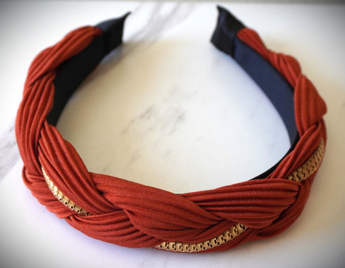 Women Cloth Headband with gold design
