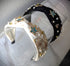 Woman knotted headband evil eye with pearls crystal, star, heart, crown embellished wide headbands Jeweled top knot hairband