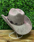 Taupe Cowboy Girl Hat with Metal Conch