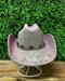 Taupe Cowboy Girl Hat with Metal Conch