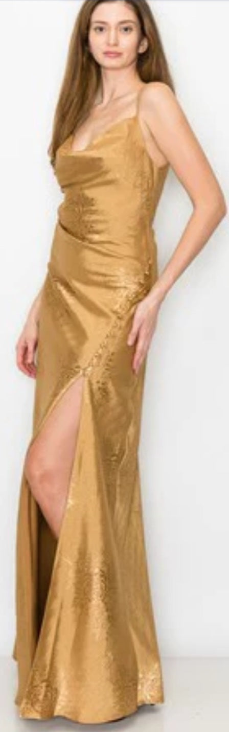 Gold Floral Maxi Dress