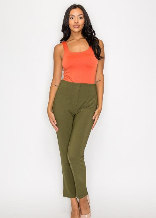 Ariana Rhinestones Scoop-Cut Back Sleeveless Bodysuit