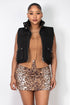 Inez Zip-Up Puffed Pocketed Crop Vest