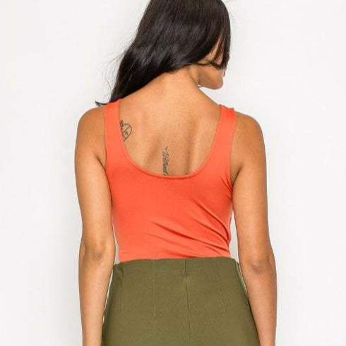 Ariana Rhinestones Scoop-Cut Back Sleeveless Bodysuit