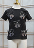 Bow Round Neck Short Sleeve Top