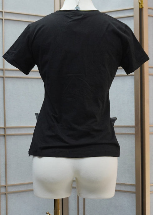 Bow Round Neck Short Sleeve Top
